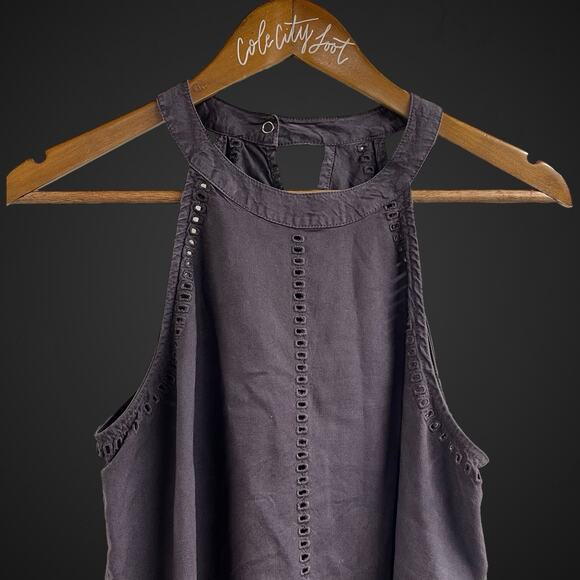 Cloth & Stone Tank Top XS Lyocell Lace Eyelet Trim - Picture 2 of 7